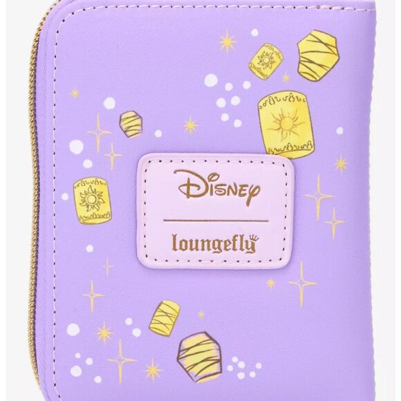 Loungefly Disney Tangled Wallet Rapunzel Pascal Art Doodles Floral Zip Around - Picture 2 of 4